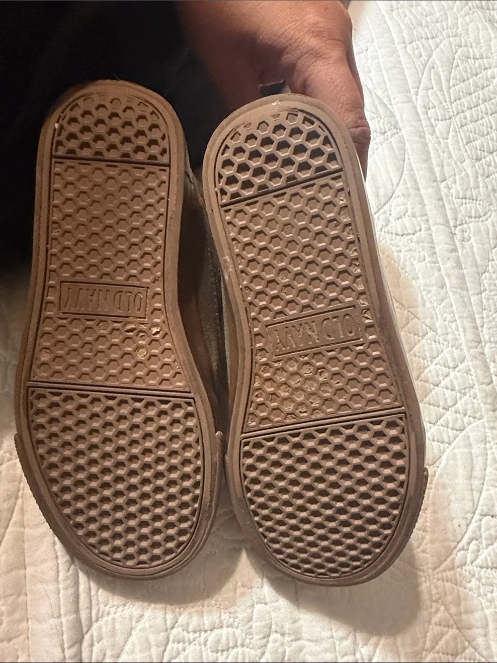 Old Navy Olive Green Kids High-Top Boots with Cream Laces